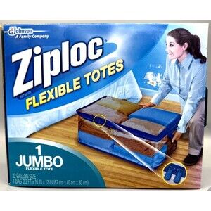 Ziploc Flexible Totes Jumbo 22 Gallon Bag Zipper Close Storage